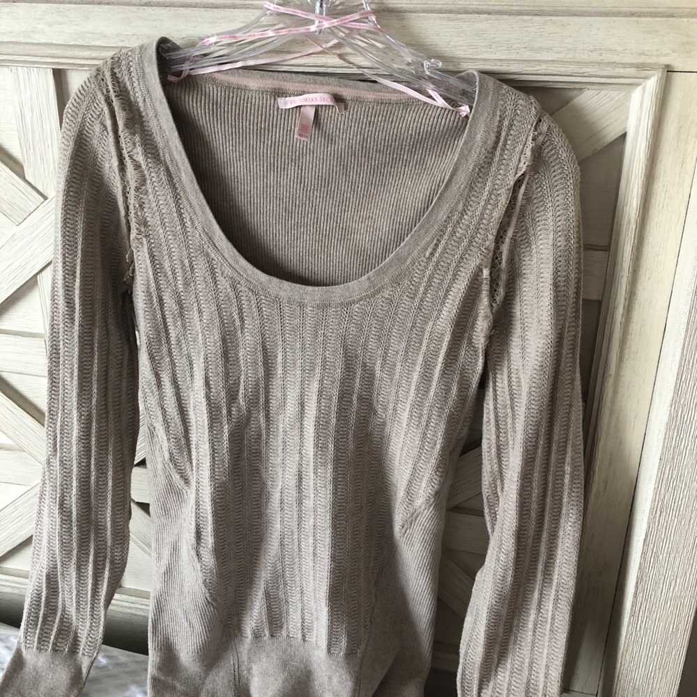 VS lightweight sweater with lace accent.